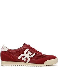 Sam Edelman Ivey Mesh and Suede Double-E Logo Lace Up Sneakers