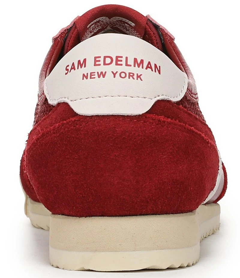 Sam Edelman Ivey Mesh and Suede Double-E Logo Lace Up Sneakers