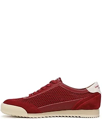 Sam Edelman Ivey Mesh and Suede Double-E Logo Lace Up Sneakers