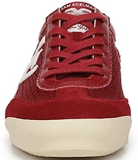 Sam Edelman Ivey Mesh and Suede Double-E Logo Lace Up Sneakers