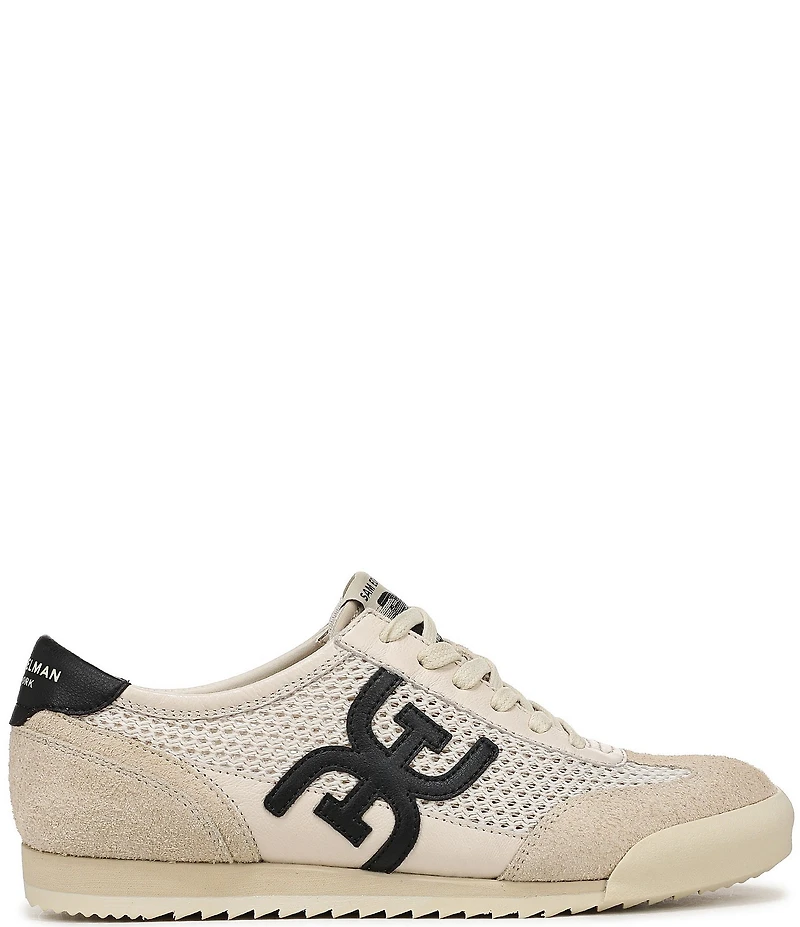 Sam Edelman Ivey Mesh and Suede Double-E Logo Lace Up Sneakers