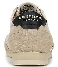 Sam Edelman Ivey Mesh and Suede Double-E Logo Lace Up Sneakers