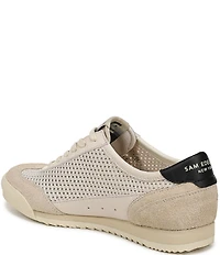 Sam Edelman Ivey Mesh and Suede Double-E Logo Lace Up Sneakers