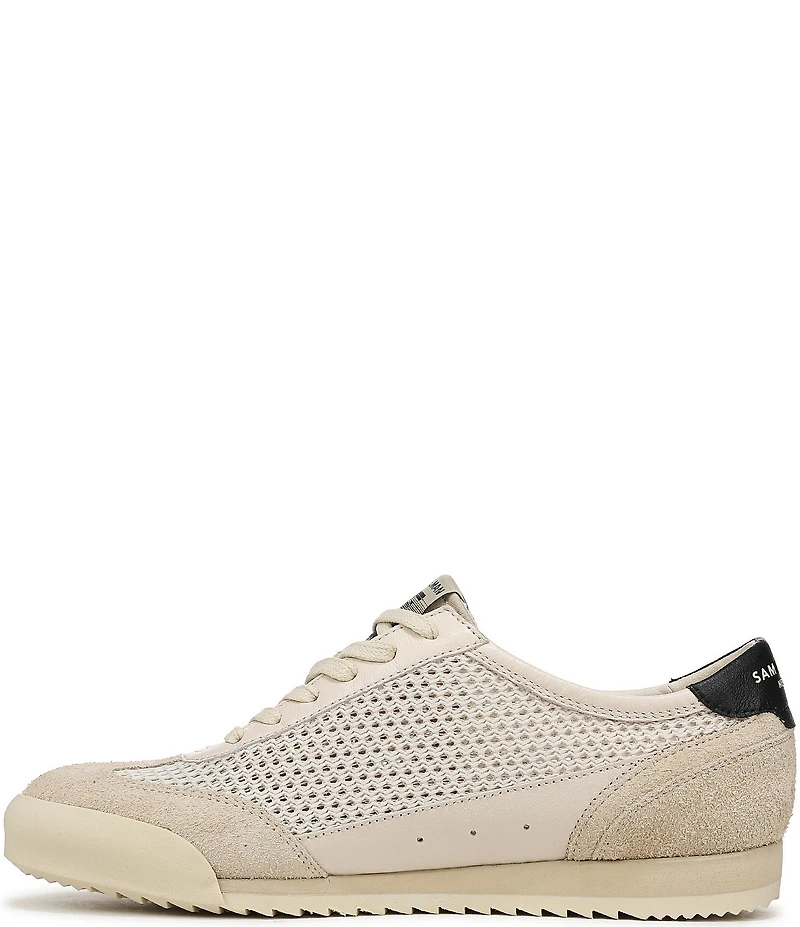 Sam Edelman Ivey Mesh and Suede Double-E Logo Lace Up Sneakers