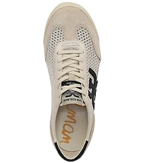 Sam Edelman Ivey Mesh and Suede Double-E Logo Lace Up Sneakers