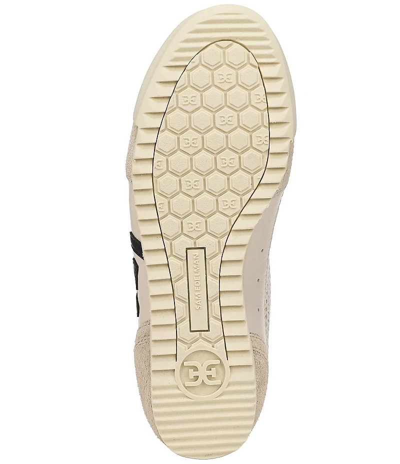 Sam Edelman Ivey Mesh and Suede Double-E Logo Lace Up Sneakers