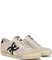 Sam Edelman Ivey Mesh and Suede Double-E Logo Lace Up Sneakers