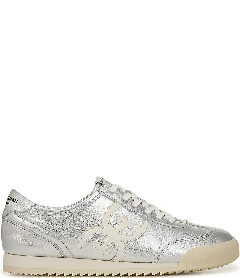Sam Edelman Ivey Metallic Double-E Logo Lace-Up Sneakers
