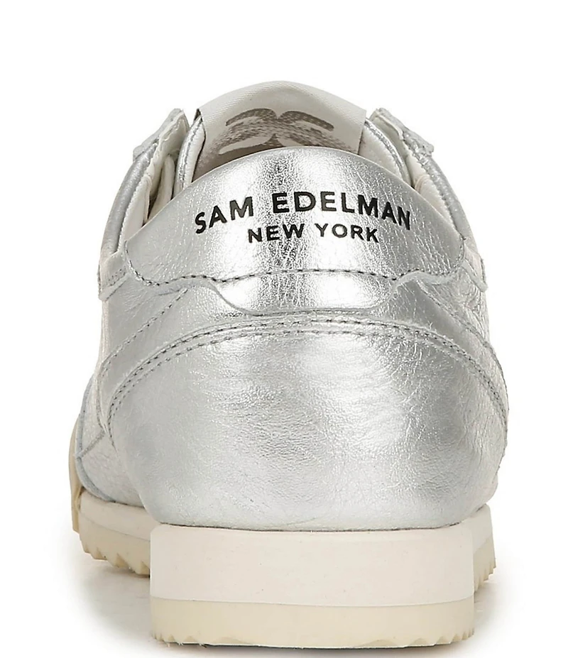 Sam Edelman Ivey Metallic Double-E Logo Lace-Up Sneakers