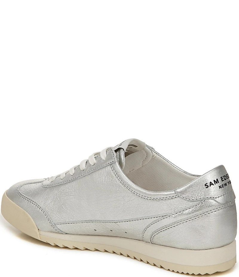 Sam Edelman Ivey Metallic Double-E Logo Lace-Up Sneakers