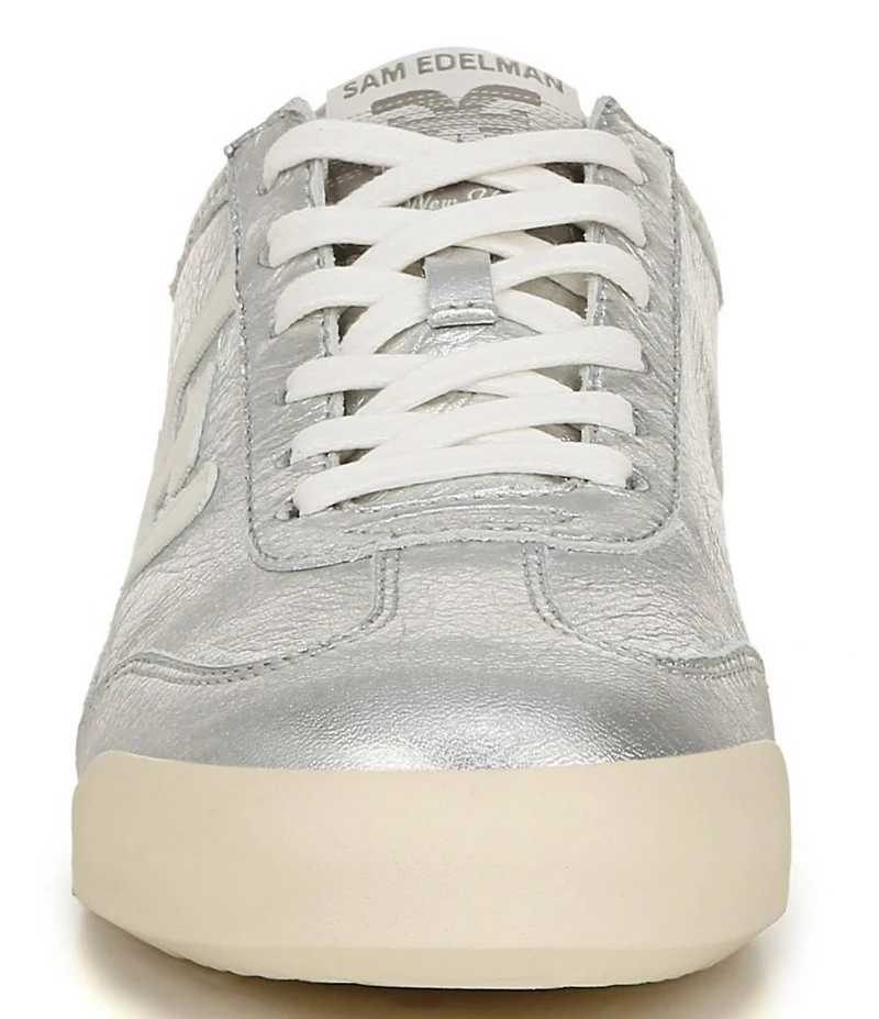 Sam Edelman Ivey Metallic Double-E Logo Lace-Up Sneakers