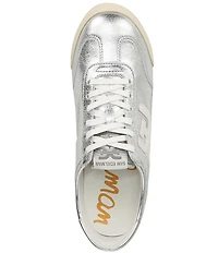 Sam Edelman Ivey Metallic Double-E Logo Lace-Up Sneakers