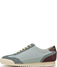 Sam Edelman Ivey Fabric and Suede Double-E Logo Lace Up Sneakers