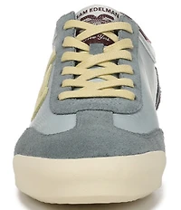 Sam Edelman Ivey Fabric and Suede Double-E Logo Lace Up Sneakers