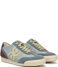 Sam Edelman Ivey Fabric and Suede Double-E Logo Lace Up Sneakers