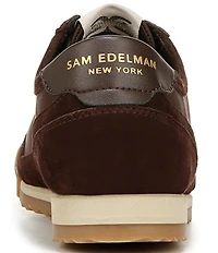 Sam Edelman Ivey Fabric and Suede Double-E Logo Lace Up Sneakers