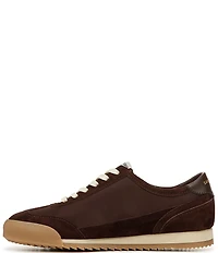 Sam Edelman Ivey Fabric and Suede Double-E Logo Lace Up Sneakers