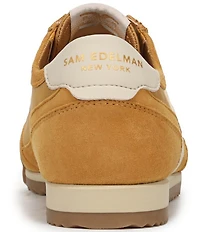 Sam Edelman Ivey Fabric and Suede Double-E Logo Lace Up Sneakers