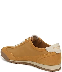 Sam Edelman Ivey Fabric and Suede Double-E Logo Lace Up Sneakers