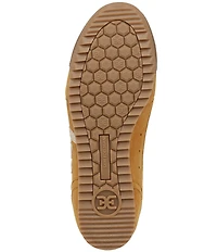 Sam Edelman Ivey Fabric and Suede Double-E Logo Lace Up Sneakers