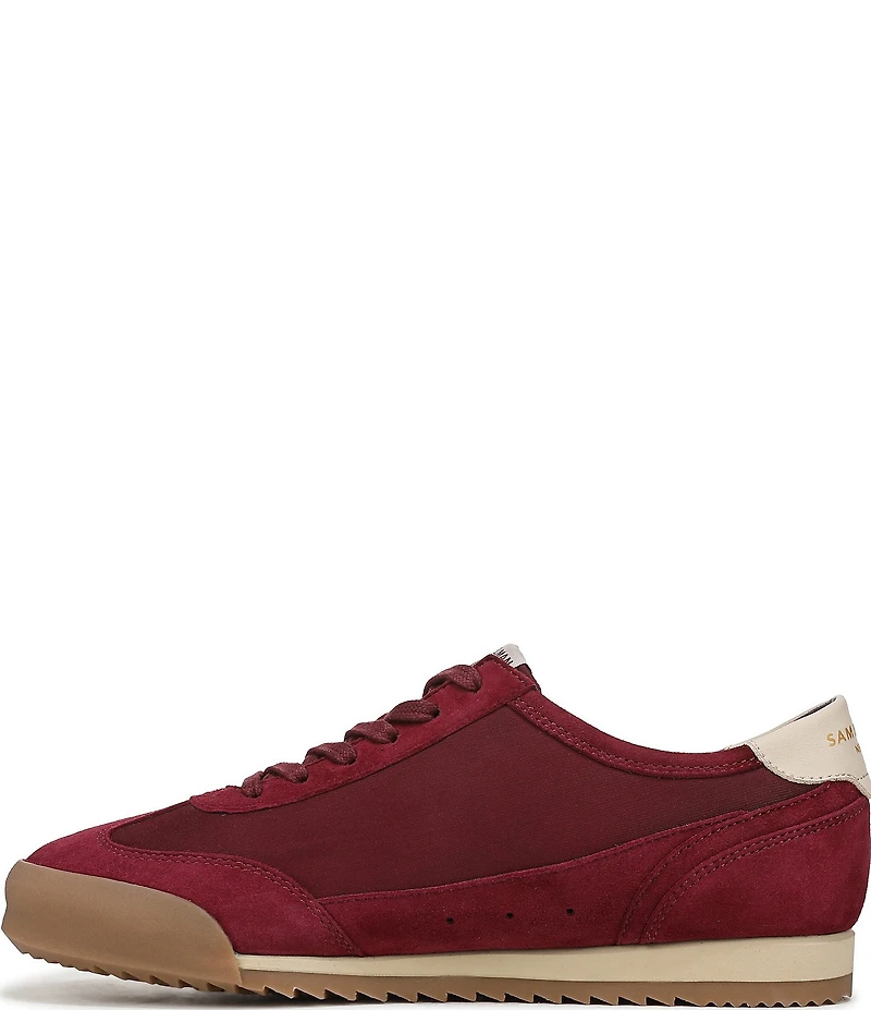 Sam Edelman Ivey Fabric and Suede Double-E Logo Lace Up Sneakers