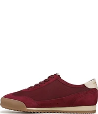 Sam Edelman Ivey Fabric and Suede Double-E Logo Lace Up Sneakers