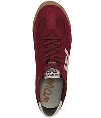 Sam Edelman Ivey Fabric and Suede Double-E Logo Lace Up Sneakers