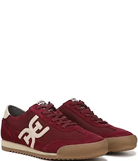 Sam Edelman Ivey Fabric and Suede Double-E Logo Lace Up Sneakers