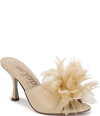 Sam Edelman Jace Raffia Flower Ornamented Dress Slide Sandals