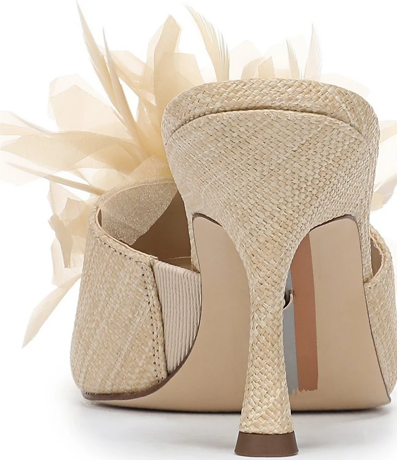 Sam Edelman Jace Raffia Flower Ornamented Dress Slide Sandals