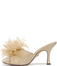 Sam Edelman Jace Raffia Flower Ornamented Dress Slide Sandals