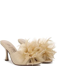 Sam Edelman Jace Raffia Flower Ornamented Dress Slide Sandals