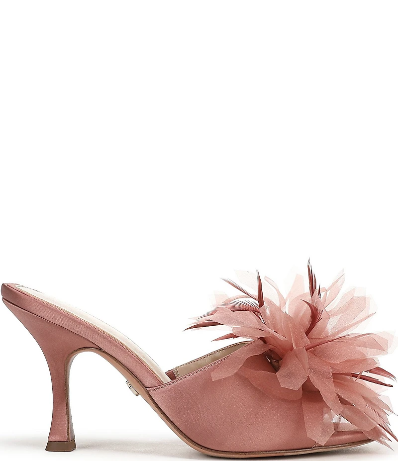 Sam Edelman Jace Satin Flower Ornamented Dress Slide Sandals