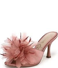 Sam Edelman Jace Satin Flower Ornamented Dress Slide Sandals
