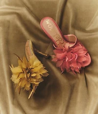 Sam Edelman Jace Satin Flower Ornamented Dress Slide Sandals