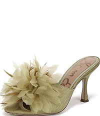 Sam Edelman Jace Textured Silk Flower Ornamented Dress Slide Sandals