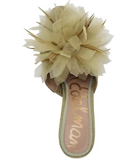 Sam Edelman Jace Textured Silk Flower Ornamented Dress Slide Sandals