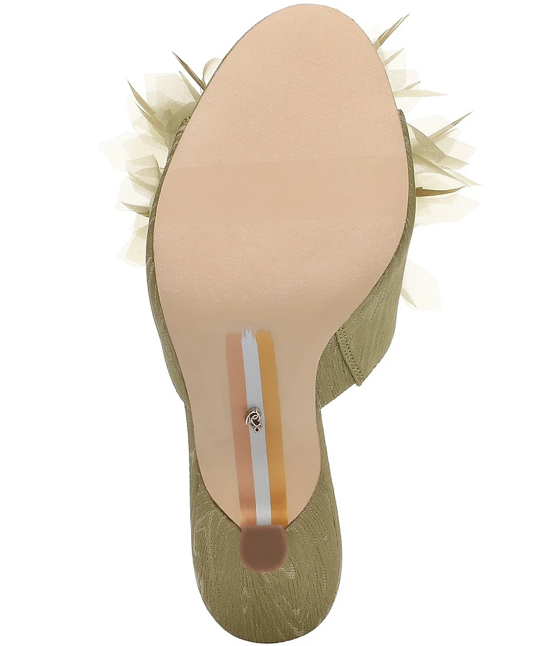 Sam Edelman Jace Textured Silk Flower Ornamented Dress Slide Sandals