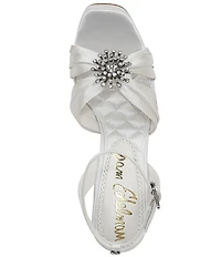 Sam Edelman Janelle Satin Ornamented Ankle Strap Platform Dress Sandals