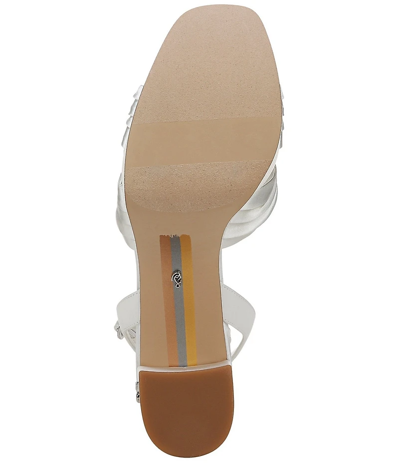 Sam Edelman Janelle Satin Ornamented Ankle Strap Platform Dress Sandals
