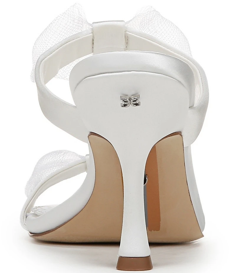 Sam Edelman Jasmine Satin Mesh Bow Detail Double Banded Dress Slide Sandals