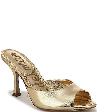 Sam Edelman Jeanie Metallic Leather Dress Slide Sandals