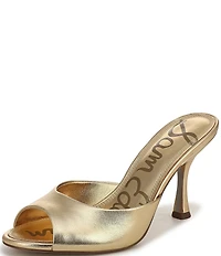 Sam Edelman Jeanie Metallic Leather Dress Slide Sandals