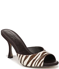 Sam Edelman Jeanie Zebra Print Calf Hair Dress Slide Sandals