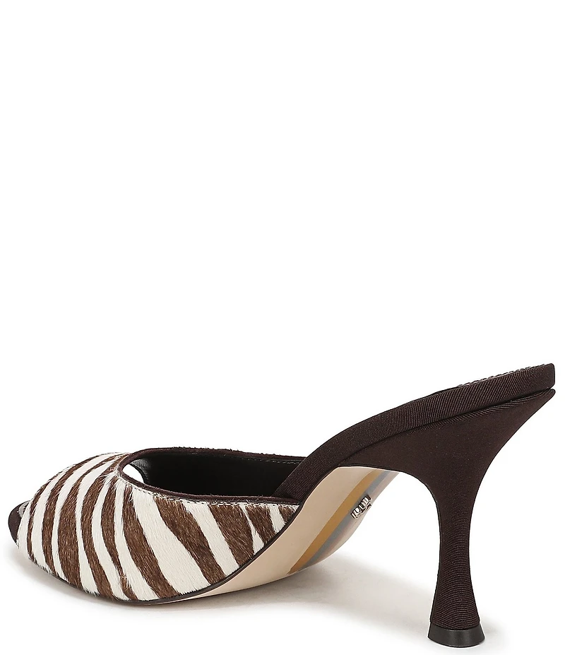 Sam Edelman Jeanie Zebra Print Calf Hair Dress Slide Sandals