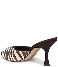 Sam Edelman Jeanie Zebra Print Calf Hair Dress Slide Sandals