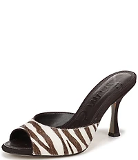 Sam Edelman Jeanie Zebra Print Calf Hair Dress Slide Sandals