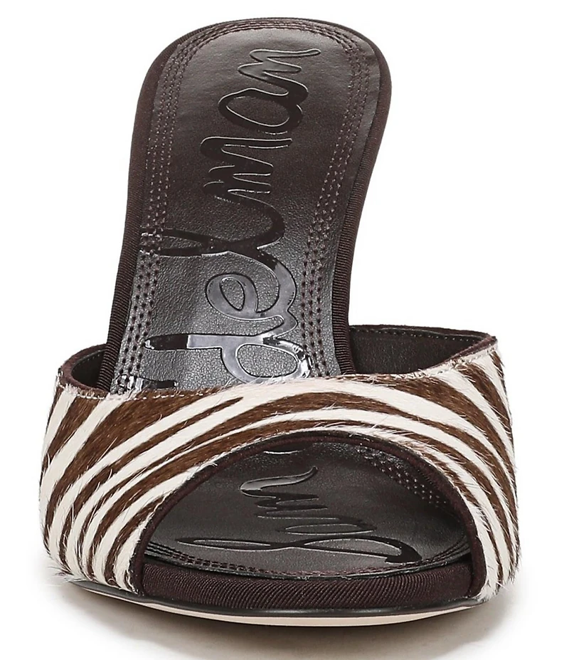 Sam Edelman Jeanie Zebra Print Calf Hair Dress Slide Sandals