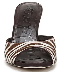 Sam Edelman Jeanie Zebra Print Calf Hair Dress Slide Sandals