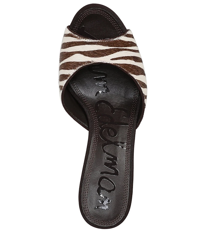 Sam Edelman Jeanie Zebra Print Calf Hair Dress Slide Sandals